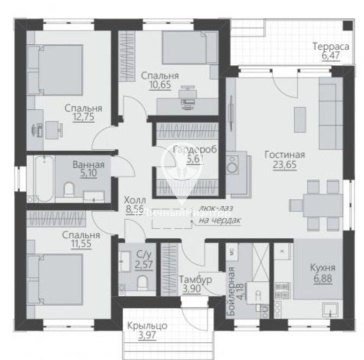 Дом 105м², участок 7,5 сот.